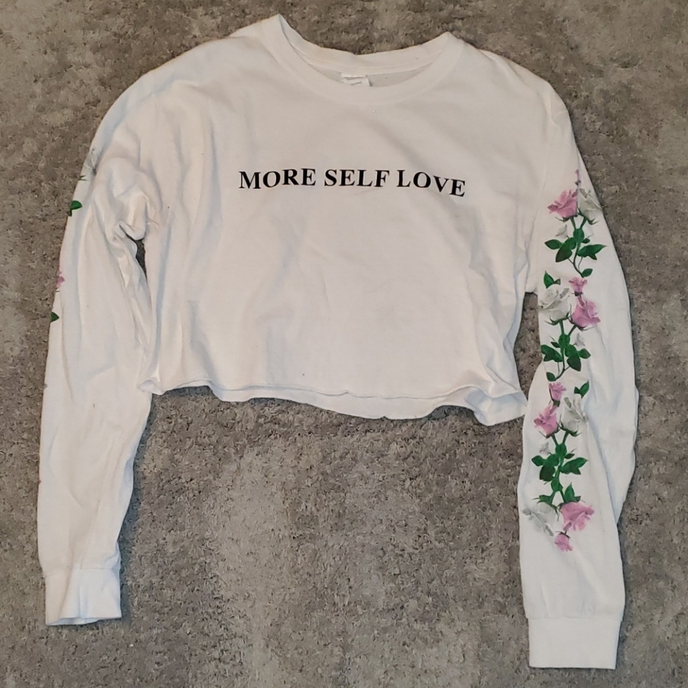 Rue21 More Self Love Crop Top Flowers
